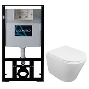 AZARIO Сет: Инсталляция  для подвесного унитаза 3/6л. + унитаз  Teramo безободковый, слив 