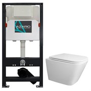 AZARIO Сет: Инсталляция для подвесного унитаза  NEW 3/6л + Унитаз  Teramo, подвесной, безободковый, смыв 