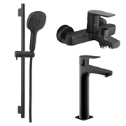 AZARIO Набор смесителей 3 в 1 для ванны TREYA, черный матовый (AZ-156805024+AZ-156845524+AZ-157820224) AZ-156805024+AZ-156845524+AZ-157820224