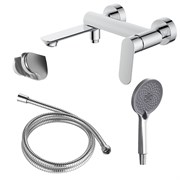 AZARIO Cмеситель для ванны Alanti с ручным душем, керамический картридж, шланг 150 см, хром (AZ-K3032) AZ-K3032