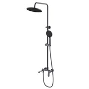 AZARIO Душевая система Alanti с круглым тропическим душем, керамический картридж, шланг 150 см, графит (AZ-K2332GR) AZ-K2332GR