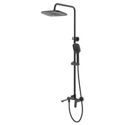 AZARIO Душевая система Alanti с квадратным тропическим душем, керамический картридж, шланг 150 см, черный матовый (AZ-K2332-1B) AZ-K2332-1B