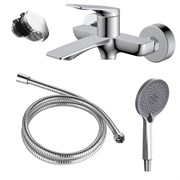 AZARIO Смеситель для ванны Lursy с ручным душем, керамический картридж, шланг 150 см, хром (AZ-K3049) AZ-K3049