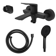 AZARIO Смеситель для ванны Lursy с ручным душем, керамический картридж, шланг 150 см, черный матовый (AZ-K3049B) AZ-K3049B