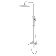 AZARIO Душевая система Lursy с квадратным тропическим душем, керамический картридж, шланг 150 см, сатин (AZ-K2349BN) AZ-K2349BN