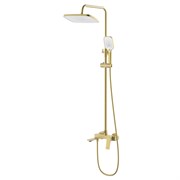 AZARIO Душевая система Lursy с квадратным тропическим душем, керамический картридж, шланг 150 см, золото матовое (AZ-K2349MG) AZ-K2349MG