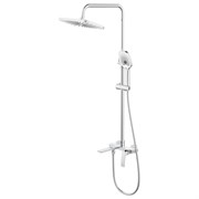AZARIO Душевая система Conda с квадратным тропическим душем, керамический картридж, шланг 150 см, хром (AZ-K2411) AZ-K2411
