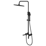 AZARIO Душевая система Conda с квадратным тропическим душем, керамический картридж, шланг 150 см, черный матовый (AZ-K2411B) AZ-K2411B