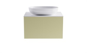 ASTRA-FORM Тумба подвесная М-40 70см 1ящ цв RAL1013 мат./волна, раковина Атрия бел гл., столешница Solid бел гл. 4631177713514