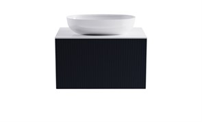 ASTRA-FORM Тумба подвесная М-40 70см 1ящ цв RAL7024  мат./волна, раковина Атрия бел гл., столешница Solid бел гл. 4631177713521