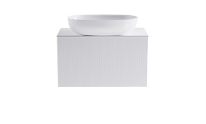 ASTRA-FORM Тумба подвесная М-40 70см 1ящ цв белый мат./волна, раковина Атрия бел гл., столешница Solid бел гл. 4631177713538