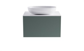 ASTRA-FORM Тумба подвесная М-40 80см 1ящ цв NCS S 3005-b80g мат./волна, раковина Атрия бел гл., столешница Solid бел гл. 4631177713552