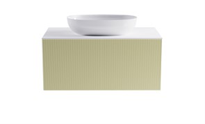 ASTRA-FORM Тумба подвесная М-40 100см 1ящ цв RAL1013 мат./волна, раковина Атрия бел гл., столешница Solid бел гл. 4631177713293