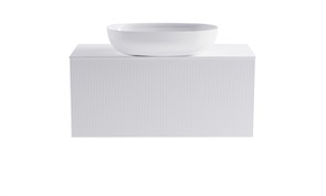 ASTRA-FORM Тумба подвесная М-40 100см 1ящ цв белый мат./волна, раковина Атрия бел гл., столешница Solid бел гл. 4631177713316