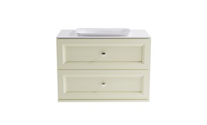 ASTRA-FORM Тумба подвесная Классик  90 с 2ящ RAL1013 мат. с раковиной Ретро бел гл. и столешницей Solid бел гл. 4631177714375