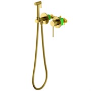 TIMO Смеситель встроенный с гигиеническим душем с защитой от ожогов Saona золото шлифованное (2339/20SM) 2339/20SM