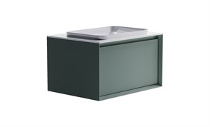 ASTRA-FORM Тумба подвесная Фрейм  80 с 1ящ NCS S 3005-b80g мат. с раковиной Антарес бел гл. и столешницей Solid бел гл. 4631177713804