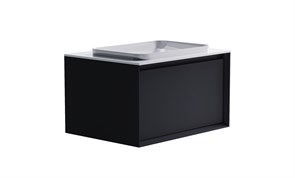 ASTRA-FORM Тумба подвесная Фрейм  80 с 1ящ RAL7024 мат. с раковиной Антарес бел гл. и столешницей Solid бел гл. 4631177713842