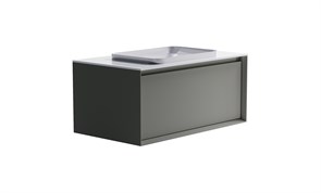 ASTRA-FORM Тумба подвесная Фрейм  100 с 1ящ NCS S 3502-y мат.  с раковиной Антарес бел гл. и столешницей Solid бел гл. 4631177713941