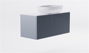 ASTRA-FORM Тумба подвесная М-40 Slim 90см 1ящ NCS S 3005-R80B мат./волна, раковина Атрия бел гл., столешница Solid бел гл. 4631177714597