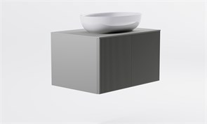 ASTRA-FORM Тумба подвесная М-40 80см 1ящ NCS S 3502-y мат./волна, раковина Атрия бел гл, столешница Solid в цвете 4631177714764