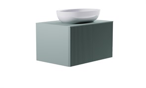 ASTRA-FORM Тумба подвесная М-40 80см 1ящ NCS S 3005-b80g мат./волна, раковина Атрия бел гл, столешница Solid в цвете 4631177714771