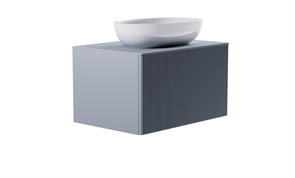 ASTRA-FORM Тумба подвесная М-40 80см 1ящ NCS S 3005-R80B мат./волна, раковина Атрия бел гл, столешница Solid в цвете 4631177714788