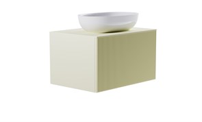ASTRA-FORM Тумба подвесная М-40 80см 1ящ RAL1013 мат./волна, раковина Атрия бел гл, столешница Solid в цвете 4631177714795