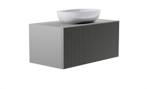 ASTRA-FORM Тумба подвесная М-40 100см 1ящ NCS S 3502-y мат./волна, раковина Атрия бел гл, столешница Solid в цвете 4631177714887