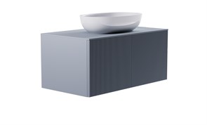 ASTRA-FORM Тумба подвесная М-40 90см 1ящ NCS S 3005-R80B мат./волна, раковина Атрия бел гл, столешница Solid в цвете 4631177714849