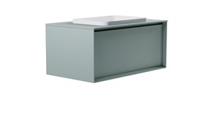 ASTRA-FORM Тумба подвесная Фрейм 100см 1ящ NCS S 3005-b80g мат., раковина Антарес бел гл, столешница Solid в цвете 4631177715365