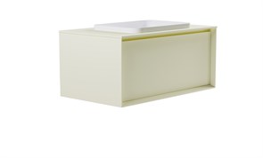 ASTRA-FORM Тумба подвесная Фрейм 90см 1ящ RAL1013 мат., раковина Антарес бел гл, столешница Solid в цвете 4631177715334