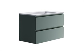 ASTRA-FORM Нижний шкаф Альфа 90 с 2 ящиками зеленый (NCS S 3005-B80G матовый) +  Раковина 
