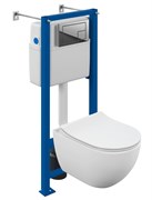 CERSANIT Комплект BRASKO SMART CO DPL EO slim инсталляция VECTOR кнопка CORNER пластик хром глянцевый A68278