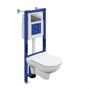 CERSANIT Комплект CITY DPL EO slim инсталляция AQUA 40 SMART M кнопка ESTETICA пластик хром глянцевый А69331