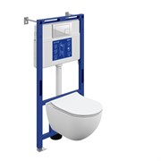 CERSANIT Комплект BRASKO SMART DPL EO slim инсталляция AQUA 50 PRIME М кнопка CORNER пластик белый LP A69317