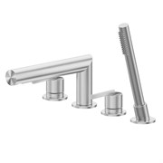 ABBER Смеситель Perfekte 316 AF8A13BST на борт ванны с лейкой, сталь брашированная AF8A13BST