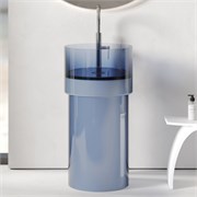 ABBER Раковина отдельностоящая прозрачная  Kristall AT2701Saphir синяя AT2701Saphir