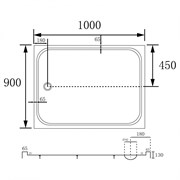 ABBER Душевой поддон AD3C109 100х90 прямоугольный, акриловый, белый AD3C109
