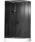 TIMO Premium ILMA Black 902 L душевая кабина с крышей, хамам и стульчиком 120*80*222 ILMA902LB-roof-902L-T-STILMA-T-CH/C