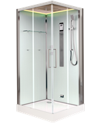 TIMO Premium NURA душевая кабина (100*100*220), шт, стульчик прозрачный H-516-T-CH/C