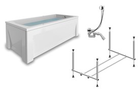 TIMO Комплект Акриловая ванна RITTA1775 170*75*63+Каркас + Слив-перелив+Фронтальная панель+Торцевая панель RITTA1775-KT17-SPV1505-FP17H-TP75H