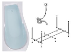 TIMO Комплект Акриловая ванна VINO1792L 170*92*66+Каркас + Слив-перелив VINO1792L-KTVINO17-SPV1505