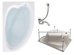 TIMO Комплект Акриловая ванна IVA1595R 150*95*70+Каркас + Слив-перелив IVA1595R-KTIVA15-SPV1505