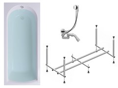 TIMO Комплект Акриловая ванна MIKA1770 170*70*58+Каркас + Слив-перелив MIKA1770-KT17-SPV1505