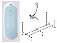 TIMO Комплект Акриловая ванна ROHA1570 150*70*58+каркас+слив-перелив ROHA1570-KT15-SPV1505