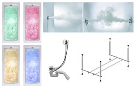 TIMO Комплект Акриловая ванна RITTA1670 160*70*63+Каркас + Слив-перелив+Гидромассаж 6 форсунок+Гидромассаж спины 3 форсунки+Хромотерапия RITTA1670-KT16-SPV1505-T-CM-T-BM-T-CT