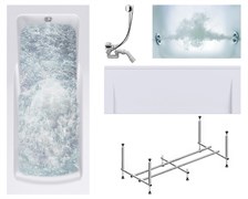 TIMO Комплект Акриловая ванна HELLA1575 150*75*63+Каркас + Слив-перелив+Гидромассаж 6 форсунок+Фронтальная панель HELLA1575-KT15-SPV1505-T-CM-FP15H