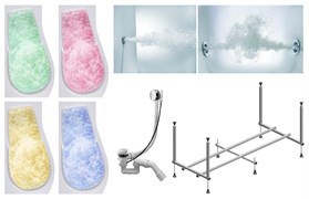 TIMO Комплект Акриловая ванна VINO1590L 150*90*66+Каркас + Слив-перелив+Гидромассаж 6 форсунок+Гидромассаж спины 3 форсунки+Хромотерапия VINO1590L-KTVINO15-SPV1505-T-CM-T-BM-T-CT