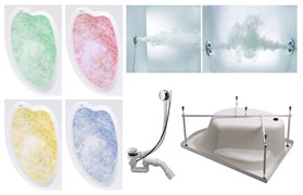 TIMO Комплект Акриловая ванна IVA1595L 150*95*70+Каркас + Слив-перелив+Гидромассаж 6 форсунок+Гидромассаж спины 3 форсунки+Хромотерапия IVA1595L-KTIVA15-SPV1505-T-CM-T-BM-T-CT